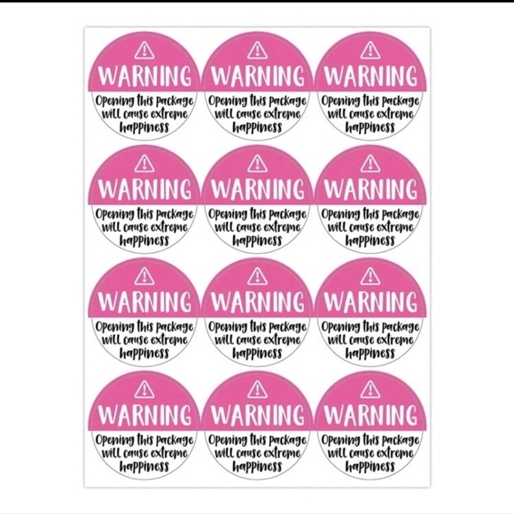 ✨️🩷 60 Black+ Pink Adorable Warning, Extreme Happiness Labels stickers pack✨️🩷 - Picture 3 of 5